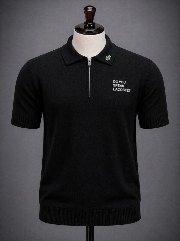 Polo golf noir Homme à Fermeture Zippée – Élégant