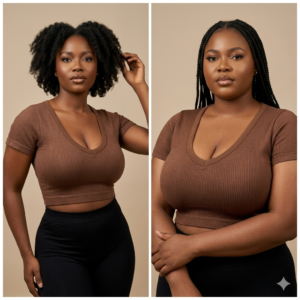 CROP TOP FEMME COULEUR CHOCOLAT