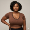 CROP TOP COULEUR CHOCOLAT