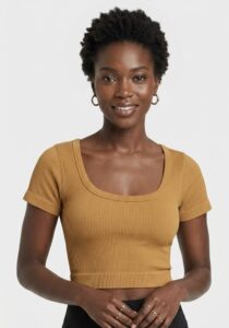 crop top col carré femme