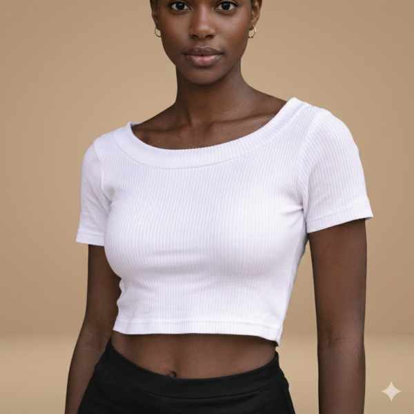 Crop Top Femme Manches Courtes – Style & Confort